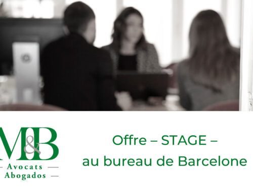 Offre de stage M&B Avocats – M&B Abogados à Barcelone en 2025