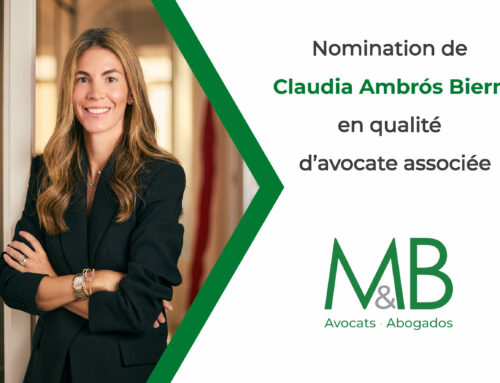 M&B Avocats / M&B Abogados annonce la nomination de Claudia Ambrós Biern en qualité d’associée
